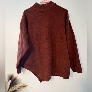 Ophelia Roe turtle neck sweater size large brown/maroon in color NWOT